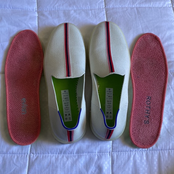 Rothy’s x Evian Limited Edition Slip On Sneakers Womens 8.5 White Made in China - Picture 14 of 15